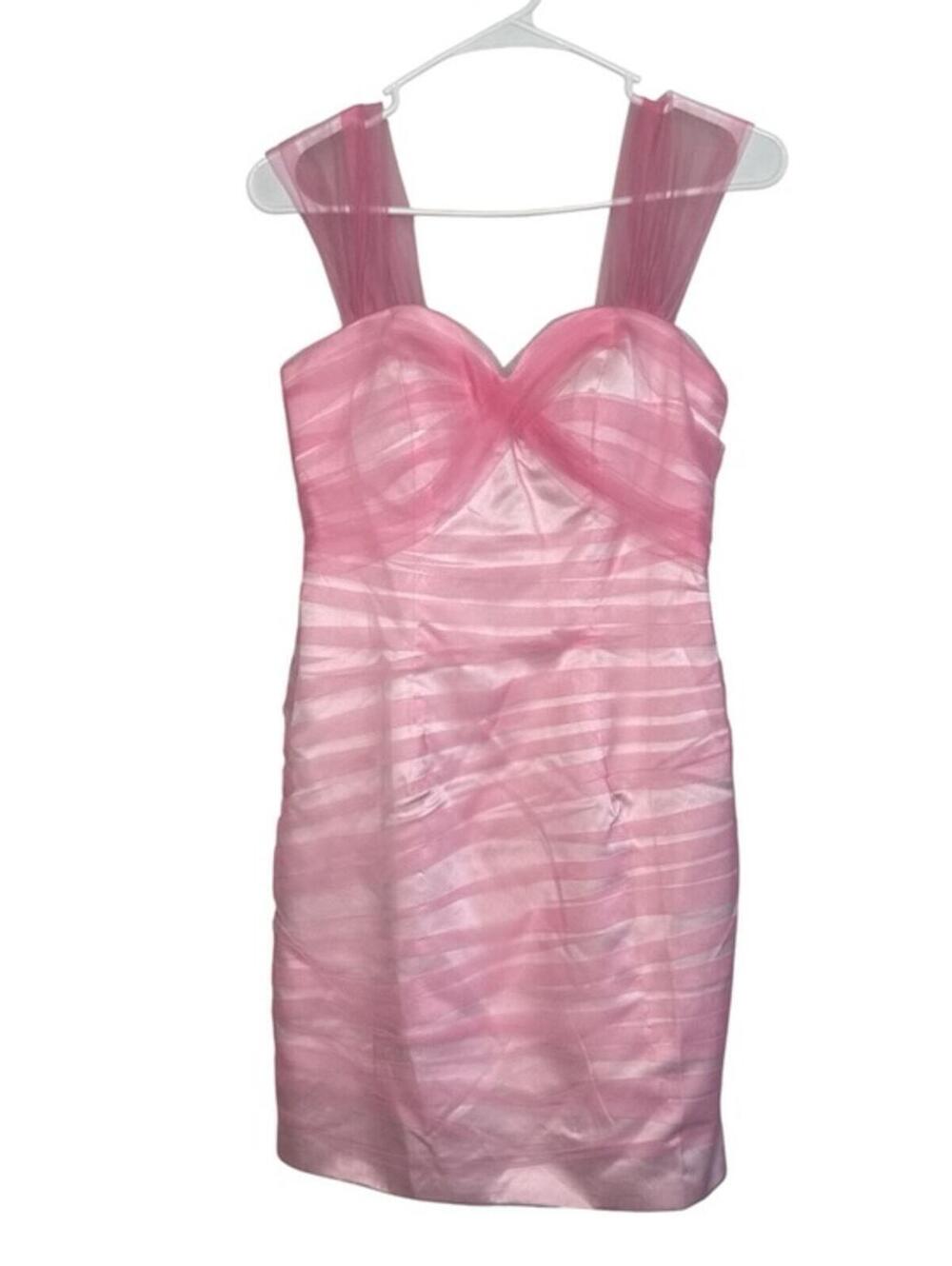 Mu Xiang Chen Pink MIni Ruched Bodycon Dress NWT Size 2